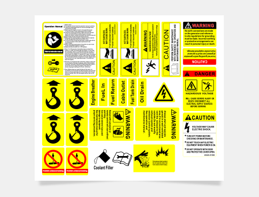 黃黑警示標簽套標